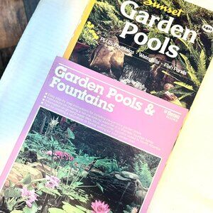 GARDEN POOLS & FOUNTAINS/FISHPONDS/WATERFALLS ORTHO/SUNSET Book~~Bundle Lot of 2